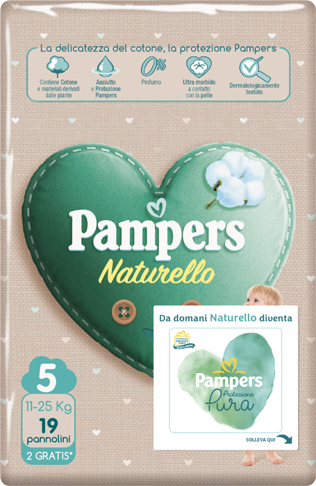 PAMPERS PROTEZIONE PURA NATURELLO JUNIOR CP 17 PEZZI + 2 - farmaidea24.com