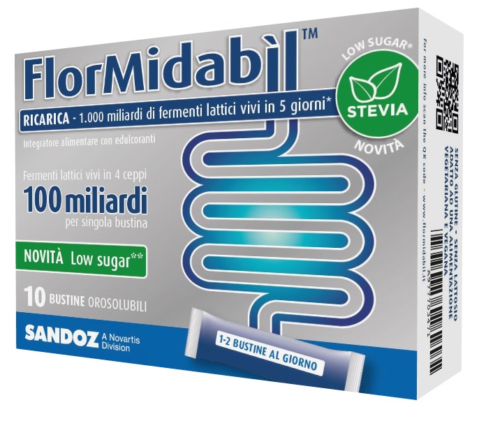 FLORMIDABIL RICARICA 10 BUSTINE CON STEVIA - farmaidea24.com