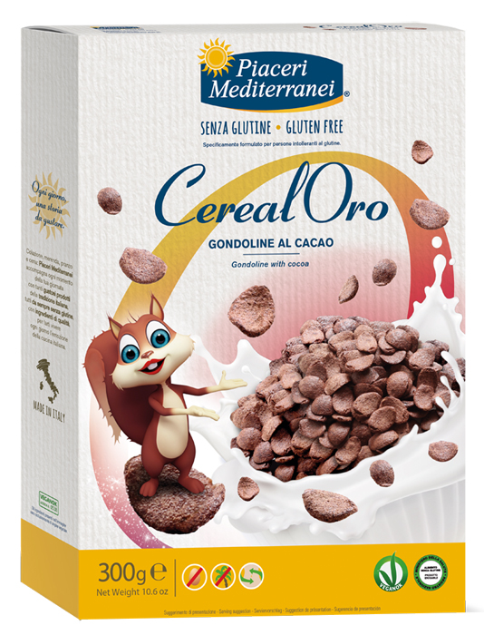 PIACERI MEDITERRANEI CEREALORO GONDOLINE CACAO 300 G - farmaidea24.com