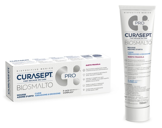 CURASEPT BIOSMALTO MOUSSE CARIE FRAGOLA 50 ML - farmaidea24.com