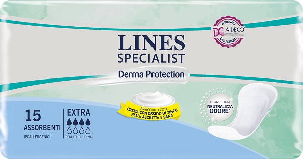 LINES SPECIALIST DERM PANNOLONE SAGOMATO EXTRA 15 PEZZI - farmaidea24.com
