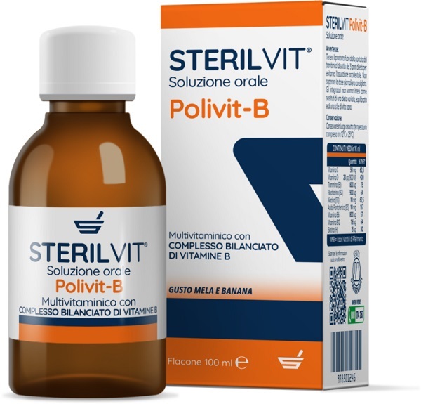 STERILVIT POLIVIT-B SOLUZIONE ORALE GUSTO MELA BANANA 100 ML - farmaidea24.com