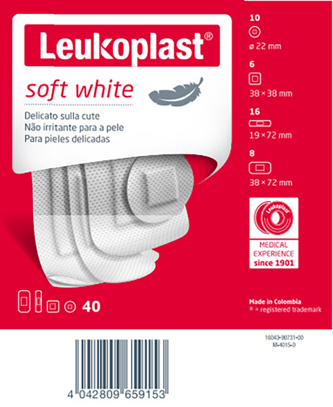 LEUKOPLAST SOFT WHITE 40 PEZZI ASSORTITI - farmaidea24.com