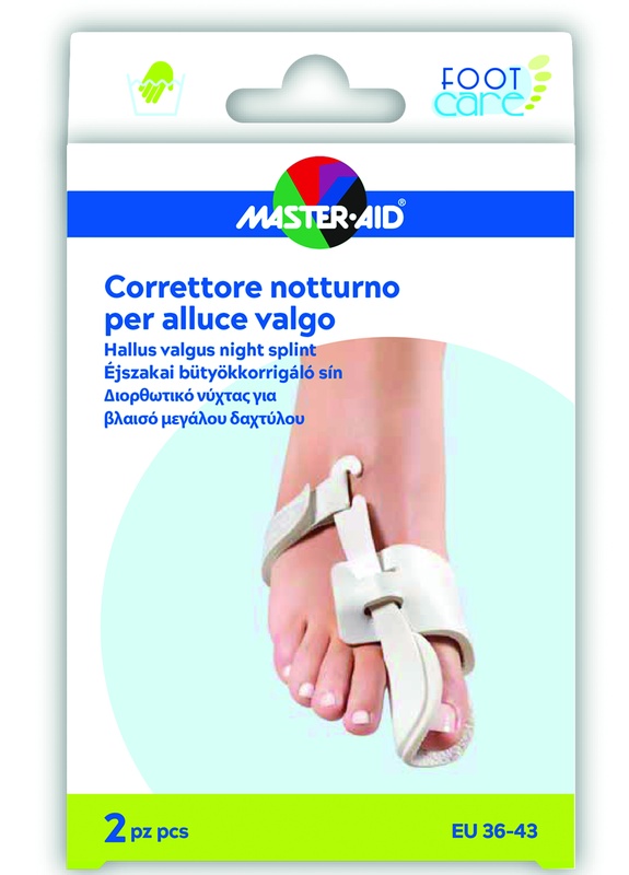 CORRETTORE NOTTE ALLUCE VALGO MASTER-AID FOOTCARE 36-43 2 PEZZI D10 - farmaidea24.com