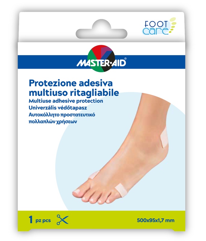 PROTEZIONE ADESIVA MULTIUSO MASTER-AID FOOTCARE RITAGLIABILE 50X9,5 CM A6 - farmaidea24.com