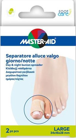 DIVARICATORE ALLUCE GIORNO/NOTTE MASTER-AID FOOTCARE LARGE 2 PEZZI D12 - farmaidea24.com