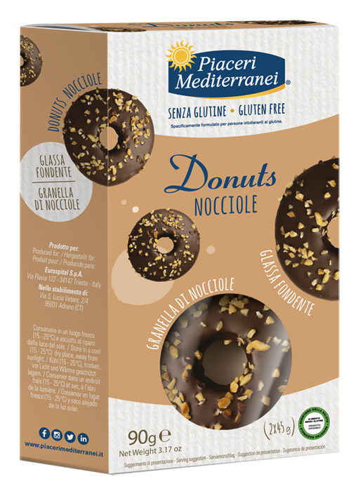 PIACERI MEDITERRANEI DONUTS NOCCIOLE 90 G - farmaidea24.com