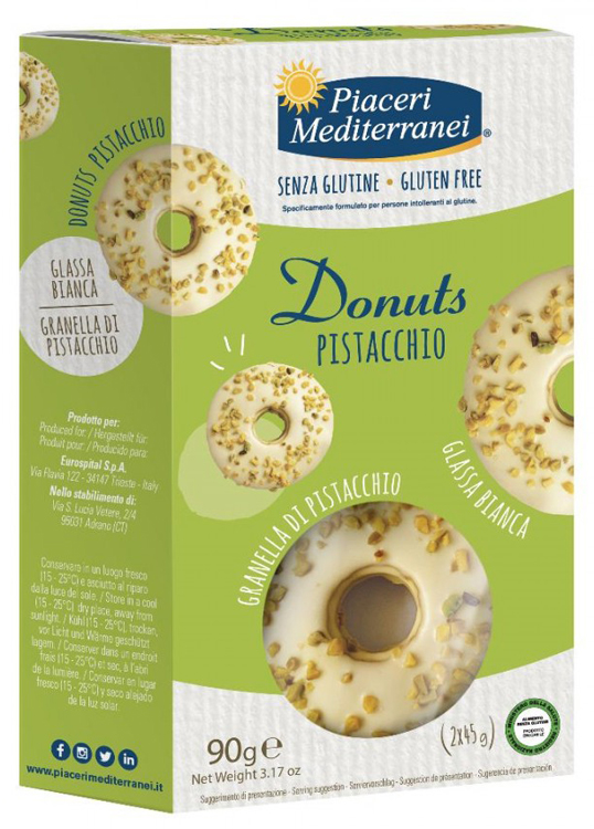 PIACERI MEDITERRANEI DONUTS PISTACCHIO 90 G - farmaidea24.com