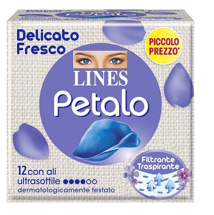 LINES PETALO BLU ASSORBENTE CON ALI 12 PEZZI - farmaidea24.com
