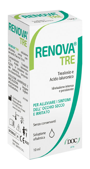 RENOVA TRE COLLIRIO A BASE DI TREALOSIO E ACIDO IALURONICO 10 ML SENZA CONSERVANTI - farmaidea24.com