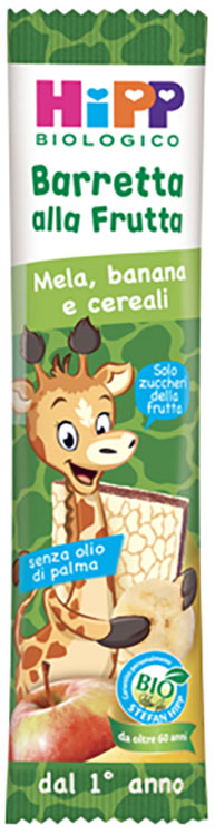 HIPP BIO BARRETTA ALLA FRUTTA MELA/BANANA/CEREALI 23 G - farmaidea24.com