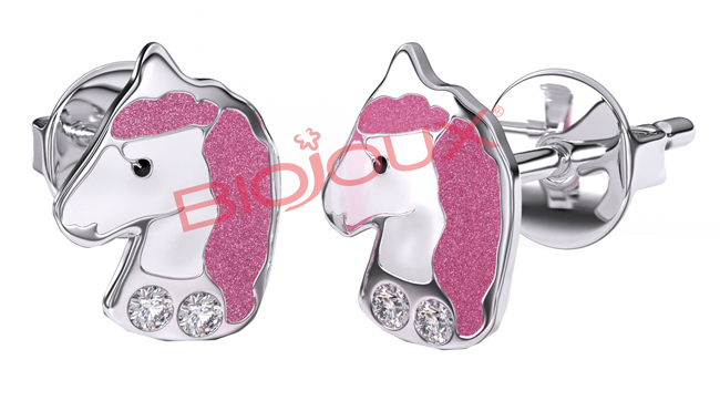 ORECCHINO STERILE BJT701 STS ROSE UNICORN - farmaidea24.com