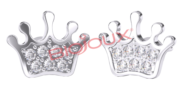 ORECCHINO STERILE BJT705 STS BABY CROWN - farmaidea24.com