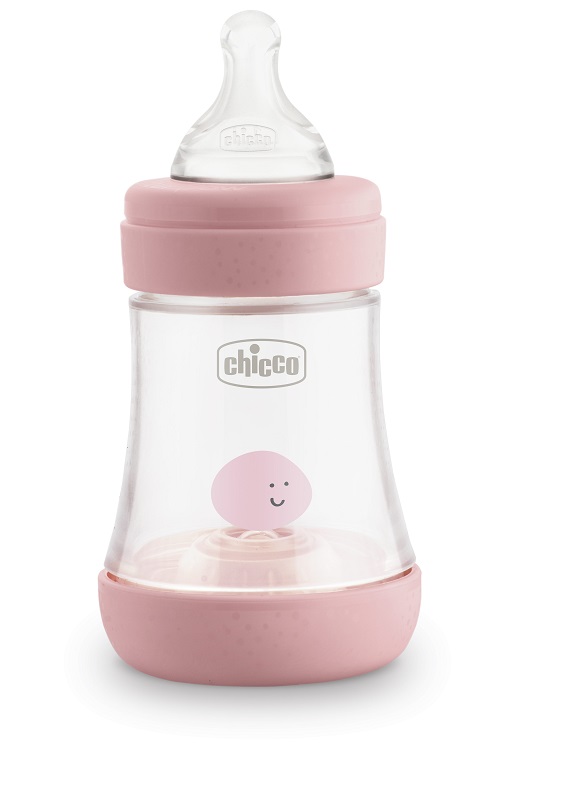 CHICCO BIBERON PERFECT 5 GIRL 150 ML IN SILICONE 1 FORO - farmaidea24.com