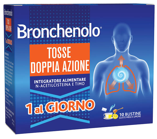 BRONCHENOLO TOSSE DOPPIA AZIONE 10 BUSTINE - farmaidea24.com