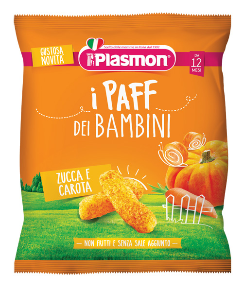 PLASMON DRY SNACK PAFF ZUCCA CAROTE 15 G - farmaidea24.com