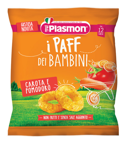 PLASMON DRY SNACK PAFF CAROTA POMODORO 15 G - farmaidea24.com