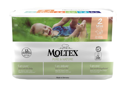 PANNOLINI MOLTEX PURE & NATURE MINI 3-6 KG TAGLIA 2 38 PEZZI - farmaidea24.com