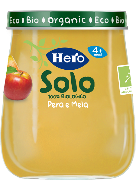 HERO SOLO OMOGENEIZZATO PERA MELA 100% BIO 120 G - farmaidea24.com