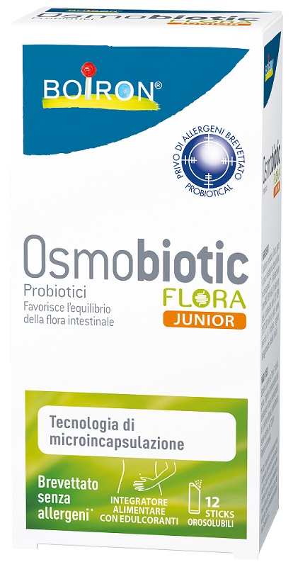 OSMOBIOTIC FLORA JUNIOR 12 STICKS OROSOLUBILI - farmaidea24.com