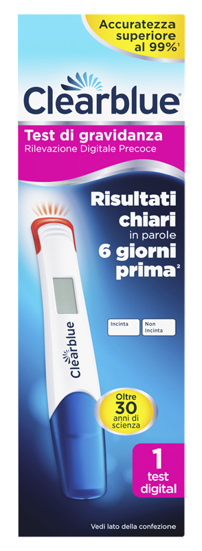 CLEARBLUE TEST GRAVIDANZA RILEVAZIONE PRECOCE DIGITALE 1 PEZZO - farmaidea24.com