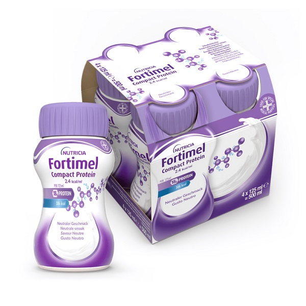 NUTRICIA FORTIMEL COMPACT PROTEIN GUSTO NEUTRO 4 BOTTIGLIE DA 125 ML - farmaidea24.com