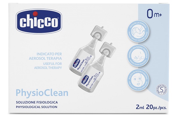 SOLUZIONE FISIOLOGICA PER AEROSOL CHICCO PHYSIOCLEAN 20 X 2 ML - farmaidea24.com