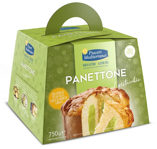 PIACERI MEDITERRANEI PANETTONE AL PISTACCHIO 750 G - farmaidea24.com