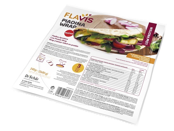FLAVIS PIADINA WRAP APROTEICA 3 PEZZI DA 80 G - farmaidea24.com