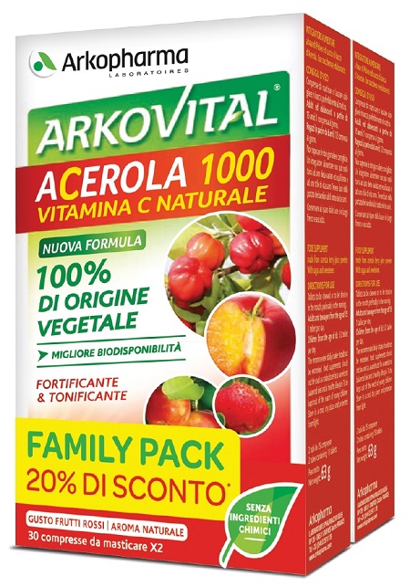 ARKOVITAL ACEROLA 1000 PACK FAMILY 60 COMPRESSE - farmaidea24.com