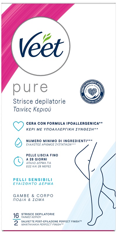 VEET STRISCE CORPO IPOALLERGENICHE 16 PEZZI - farmaidea24.com