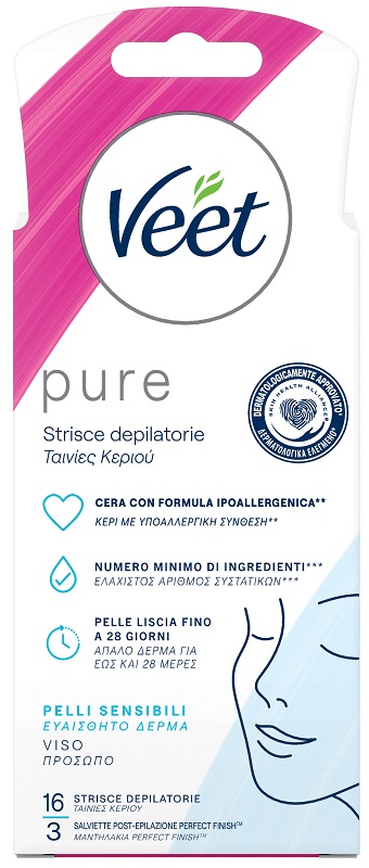 VEET STRISCE VISO IPOALLERGENICHE 16 PEZZI - farmaidea24.com