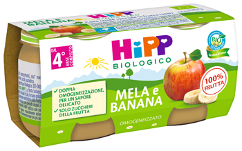 HIPP BIO OMOGENEIZZATO MELA/BANANA 2X80 G - farmaidea24.com