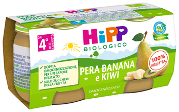 HIPP BIO OMOGENEIZZATO KIWI/BANANA/PERA 2X80 G - farmaidea24.com