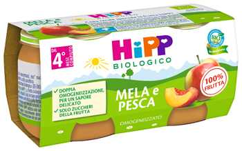 HIPP BIO OMOGENEIZZATO MELA/PESCA 2 X 80 G - farmaidea24.com