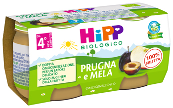 HIPP BIO OMOGENEIZZATO PRUGNA E MELA 2 X 80 G - farmaidea24.com