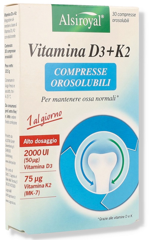 ALSIROYAL VITAMINA D3+K2 30 COMPRESSE OROSOLUBILI - farmaidea24.com