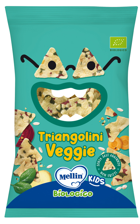 MELLIN SNACK BIO TRIANGOLINI VEGGIE 30 G - farmaidea24.com