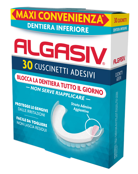 ALGASIV ADESIVO PER PROTESI DENTARIA INFERIORE 30 PEZZI - farmaidea24.com