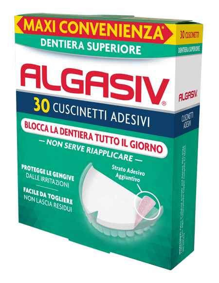 ALGASIV ADESIVO PER PROTESI DENTARIA SUPERIORE 30 PEZZI - farmaidea24.com