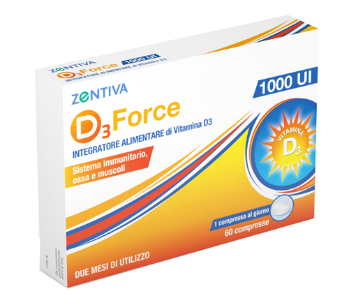D3 FORCE ZENTIVA 1000UI 60 COMPRESSE - farmaidea24.com