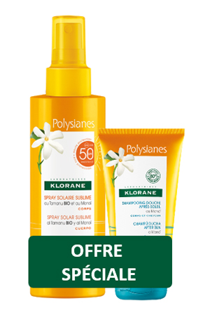 KLORANE KIT POLYSIANES SPRAY SOLARE TAMANU MONOI SPF50 200 ML + SHAMPOO DOCCIA MONOI 75 ML - farmaidea24.com