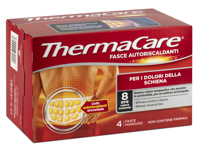 FASCIA AUTORISCALDANTE A CALORE TERAPEUTICO THERMACARE SCHIENA 4 PEZZI - farmaidea24.com
