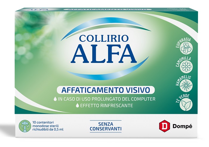 COLLIRIO ALFA AFFATICAMENTO VISIVO 10 PEZZI MONODOSE - farmaidea24.com