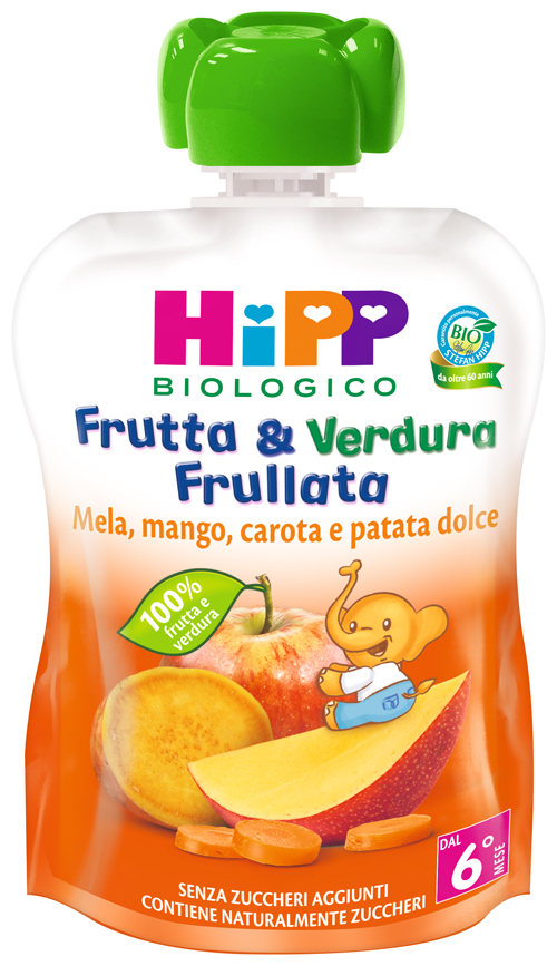HIPP BIO FRUTTA & VERDURA MELA MANGO CAROTA PATATA DOLCE 90 G - farmaidea24.com
