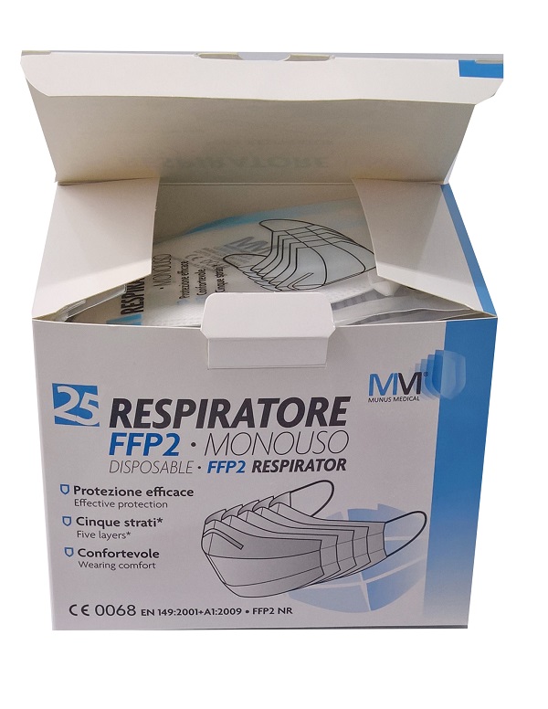 RESPIRATORE MUNUS MEDICAL FFP2 25 PEZZI - farmaidea24.com