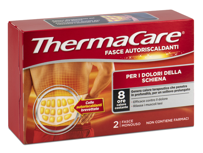 FASCIA AUTORISCALDANTE A CALORE TERAPEUTICO THERMACARE SCHIENA 2 PEZZI - farmaidea24.com
