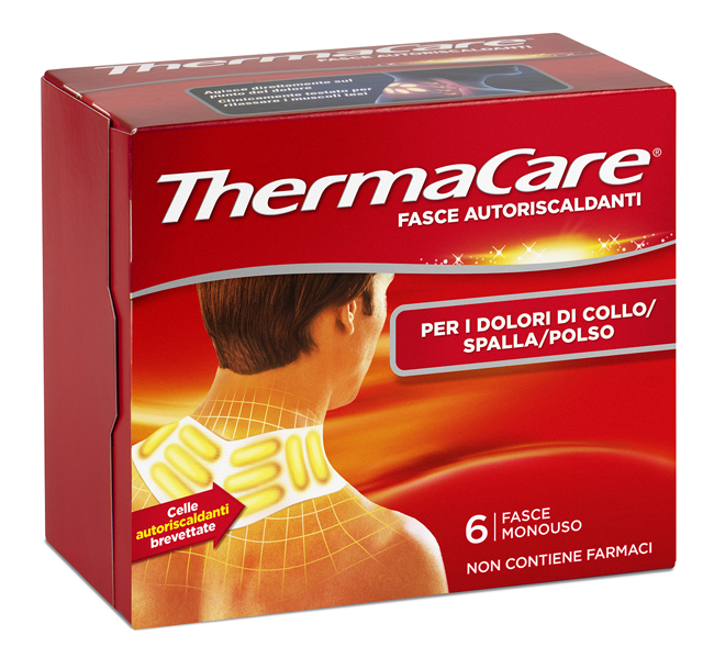 FASCE AUTORISCALDANTI A CALORE TERAPEUTICO THERMACARE COLLO/SPALLA/POLSO 6 PEZZI - farmaidea24.com