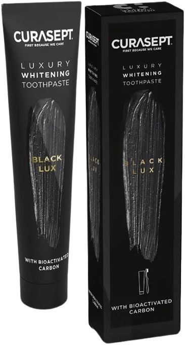 CURASEPT BLACK LUXURY WHITENING DENTIFRICIO 75 ML - farmaidea24.com