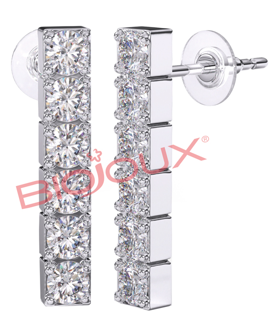 ORECCHINI IN-LINE ZIRCONS 18MM - farmaidea24.com